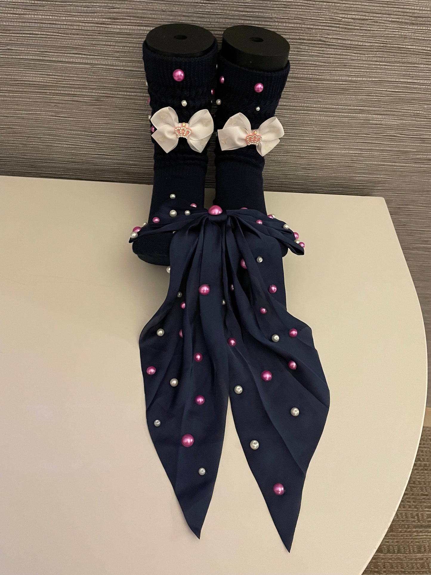 Bling Socks & Hair Bow (Blue)