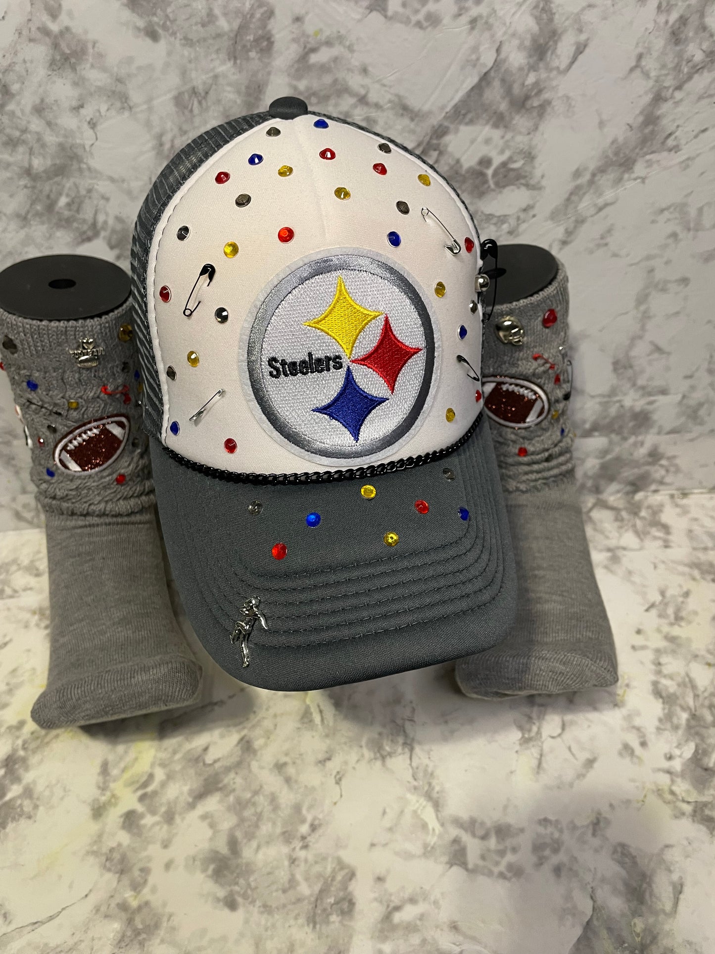 Steelers Bling Trucker Hat Set