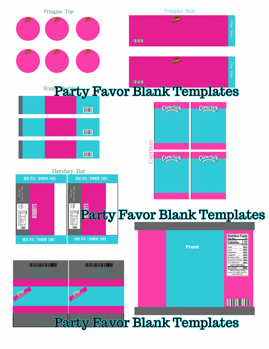 Party Favor Blank Templates
