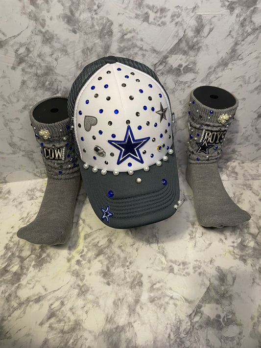 Cowboys Truckers Hat & Sock Set