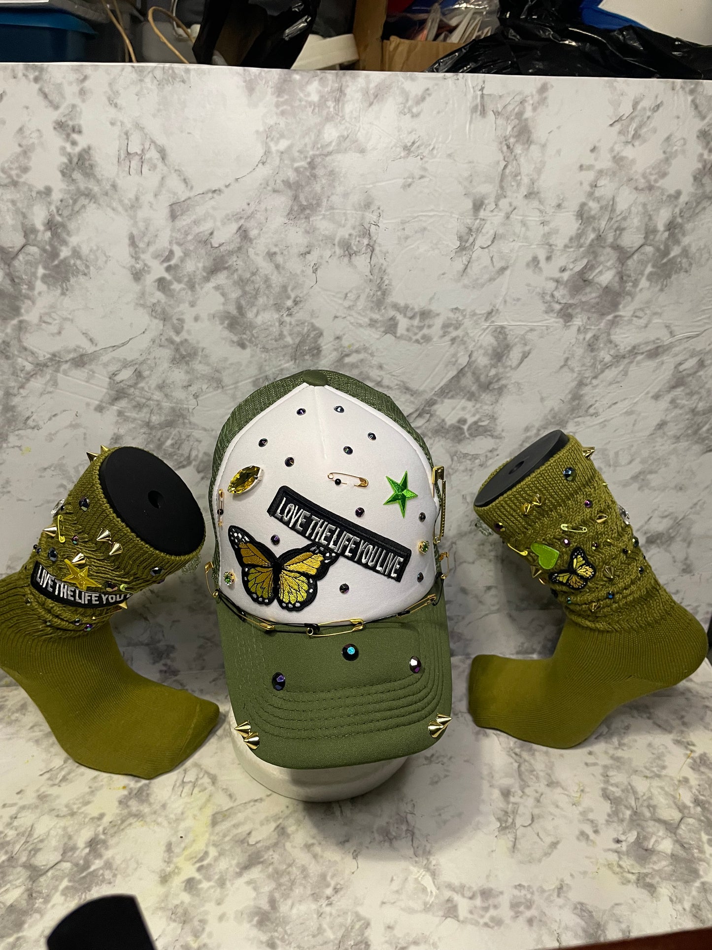 Bling Truckers Hat & Sock Set